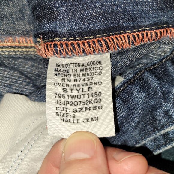 Polo Ralph Lauren Halle Jean Womens Size 2 Dark Wash Denim Cropped Jeans Y2K VGC - Picture 4 of 9